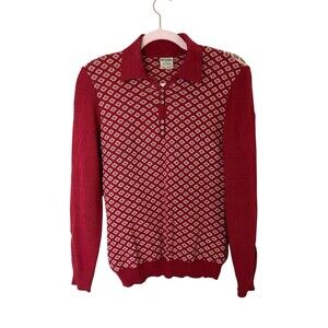 Moschino Couture‎ Women’s Collared Sweater Longsleeve Size 8 Wool Button V Neck